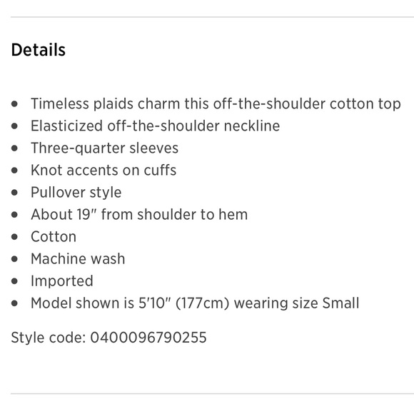 Paige Antonia Plaid Off-the-Shoulder Top in Blue • M - Picture 7 of 7